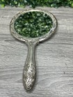 Vintage Silver Plated Mirror Heavy Silver Plated Ornate Brush Missing