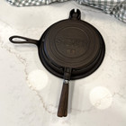 Impeccably Restored Antique Stover  8 Waffle Iron With Wood Paddles