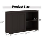 Buffet Cabinet Sideboard  Wood Storage Credenza Cupboard With Adjustable Shel   