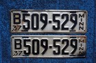 1937 Minnesota License Plate Plates Pair   Set