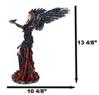 Gothic Raven Crow Trainer Angel Fairy In Black And Crimson Feather Gown Statue