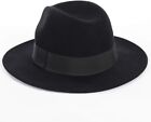 Wool Felt Wide Brim Fedora Hats For Women Men