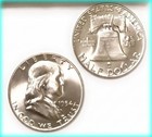  1  Choice gem Bu Franklin Half Dollar  90  Silver  Obw Fresh 