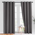 Gray Blackout Curtains For Bedroom 84 Inches Long - Thermal Drapes Grommet Ro   