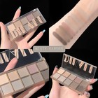Sulily 10 Colors Nude Eyeshadow Palette gray Taupe Brown Matte Eye Shadow Makeup