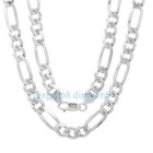 Unisex Genuine 925 Sterling Silver Hypoallergenic Italian Figaro Chain Necklace