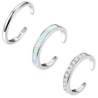 925 Sterling Silver Waterproof Toe Rings For Women - Non-tarnish Adjustable Jewe