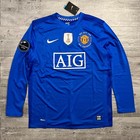 Cristiano Ronaldo Manchester United 2008 Retro Blue Jersey Long Sleeve  7