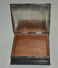 Vtg Japanese Lidded Silver Plate Metal Cedar Lined Trinket Cigarette Book Box