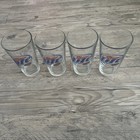 Set 4 Vintage Miller Lite Light Blue Logo Pint Beer Glasses Excellent Condition