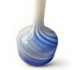 Vase Mcm Blue White Glass Swirl Mod Bottle Shape Vintage Milk Glass Cobalt