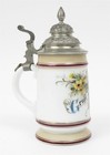 Vintage Lidded Lithoplane Beer Stein 7 75  Tall  greetings From Munich 
