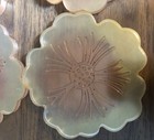 Vintage Frosted Flower Coasters Set Of 4 Satin Floral Cottagecore Mcm