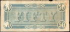 1864  50 Fifty Dollar Confederate States Of America Note - Confederate Notes