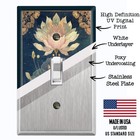 Metal Light Switch Outlet Cover Wall Plate Elegant Blue Pink Lotus Flower Fwr318