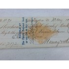 Antique Bank Check 1879 Merchants National Bank Burlington 25331