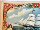 Vintage Tobacco Advertising Cigar Caddy Label Sign Sailboat Sea Ocean Mermaid