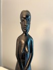 Vintage Hand Carved Ebony Wood African Woman  Statue Tribal Art 18   