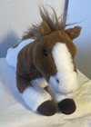 Fao Schwarz Brown   White Horse Plush Stuffed Animal 