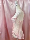 Vintage 1960s 1970s Garter Bodysuit Teddy Nylon Acetate Lace Pink Lingeire Usa