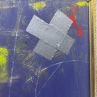 Original Framed Mixed Media Abstract Art Painting 10x12    patchwork    With Coa
