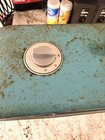Vintage Dominion 2 Speed Metal Box Fan Aqua  Turquoise Tested Smooth   Powerful
