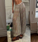 Zara New Woman Mid-rise Balloon Semi-sheer Zw Floral Trousers Xs-l 3285 007 024