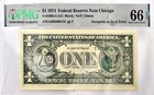 1974  1 Federal Reserve Note Chicago Fr 1908g Overprint Error Pmg 66 Epq Gem Unc