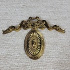 Vtg Antique French Brass Dor   Medallion Ribbon Ornamentation Ornate Wall Decor