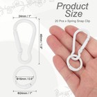 20 Pcs Spring Snap Clip  Candy Color Spring Snap Keychain Hook  White