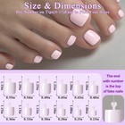 160pc Pink Press On Toenails Women Fake Toe Nails With Glue Adhesive Tabs