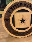 U s  Army Round Wooden Plaque 11 5   
