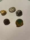 5 Antique Metal Buttons Jules Caesar- Military-lion Head-king William