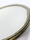Antique Art Nouveau Cast Brass Hand Mirror Beveled Glass Floral Vanity 1890s