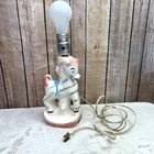 Vintage Baby Nursery Lamp Zebra Pastel White Gray Blue Pink No Shade Working