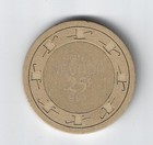 Rare Hotel Nevada 25 Cents Casino Chip Beige H c  Ely Nv 1950s