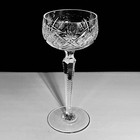 Antique Cut Glass Hock Wine   Early 1900s   Etched Stem   Clear Crystal