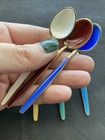 Set Of Six Vintage David Andersen Norway Sterling Silver Enamel Demitasse  Spoon