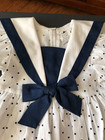 New Vintage Good Lad Toddler Girls Blue   White Polka Dot Dress   Hat Size 4t