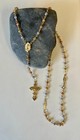 Tri-color Rosary Necklace With Crucifix   Virgin Mary Center Medal