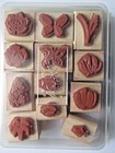 Stampin  Up Watercolor Minis Set 12 Mounted Rubber Stamps Flower Butterfly New