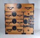 Large Antique Japanese Ko Tansu Storage Chest Kiri sugi Meiji Era  Signed