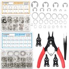 800pcs C-clip   E-clip Assortment Kit  Snap Rings  304 Stainless Steel   Plier S