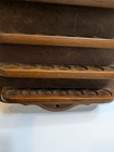 Vintage Thimble Holder Wall Display Rack Wood Holds 35 Thimbles