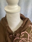 Vtg Y2k Billabong Xl Brown Pink Swirl Zip Hoodie Green Embroidered Graphic Surf