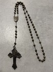 Vintage Sterling Silver Jesus Crucifix Religious Rosary Beaded Chain 15   