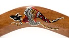 Australian Made Boomerang Hardwood Hand Painted Kangaroo  Signature 