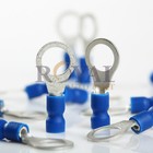 100pcs  5 16  Blue 16-14 Ga Awg Vinyl Ring Terminal Connector  Gauge Crimp Wire