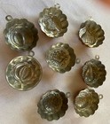 Set Of 8 Vintage Copper Chocolate Mini Molds Switzerland - Fruit Designs On Top