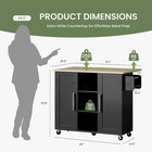 42  Rolling Kitchen Island Cart With Storage And Adjustable Shelves  Black